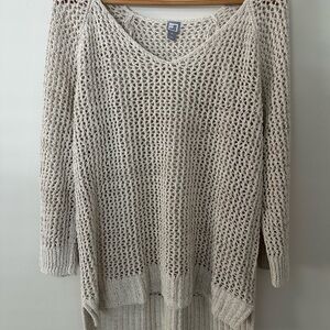 Women's Cream Crochet Sweater